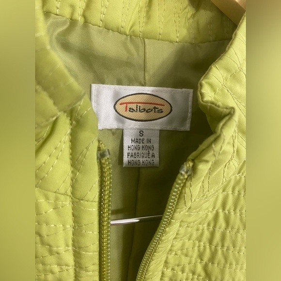 Vintage Talbots Vest Quilted Green Jacket Sleeveless Zip Up Outdoors Lightweight - Picture 4 of 6